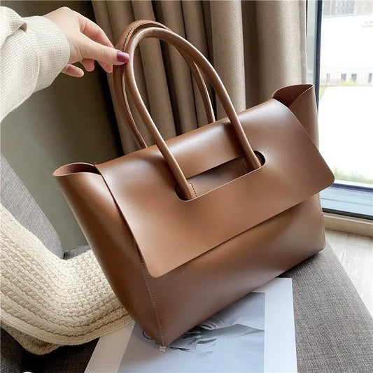 Handbag Europe and the United States Retro High Capacity Commuter Bag Trendy Tote soft leather handbags