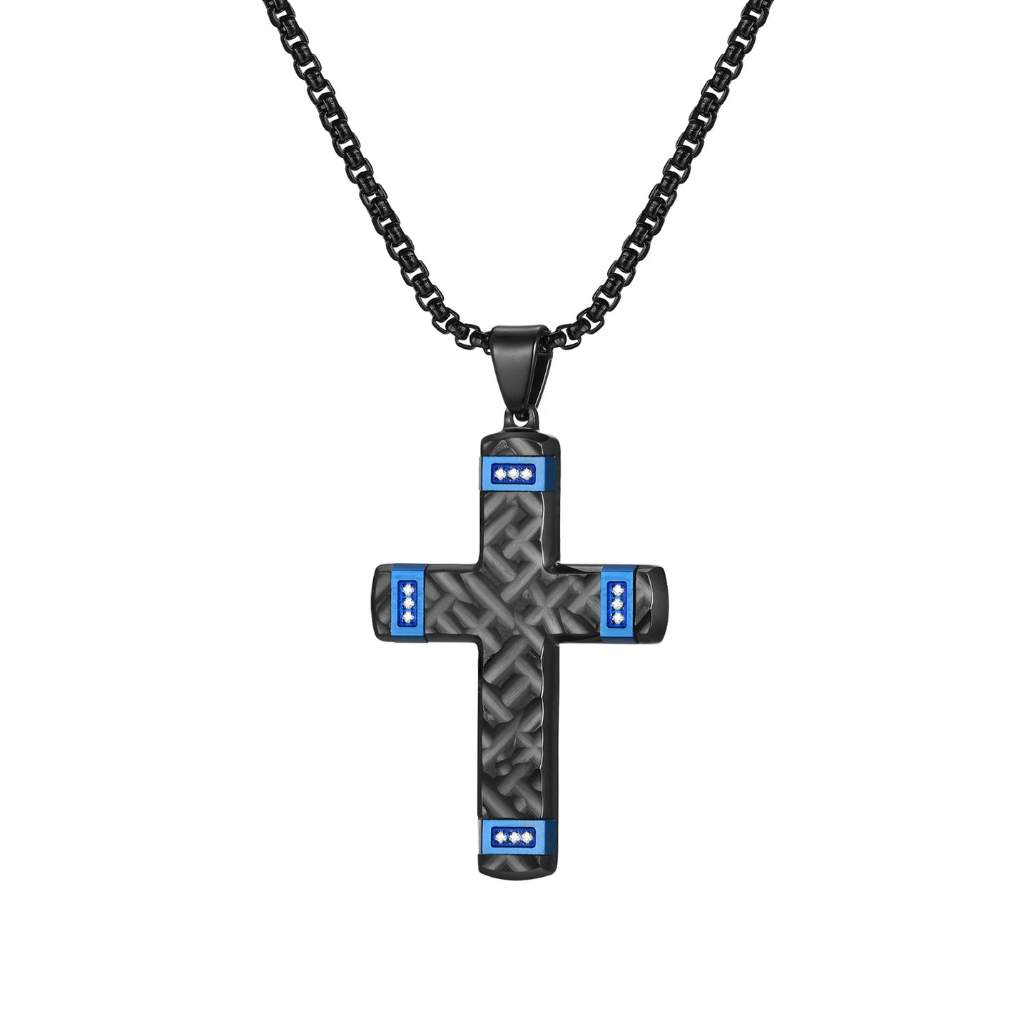 Pendant for Men High End Cross Pendant Necklaces for Men Two Tones Thick Cross Necklace