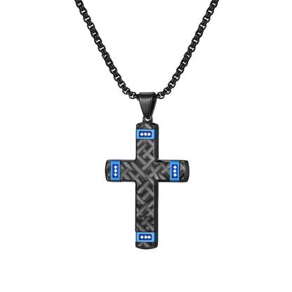 Pendant for Men High End Cross Pendant Necklaces for Men Two Tones Thick Cross Necklace