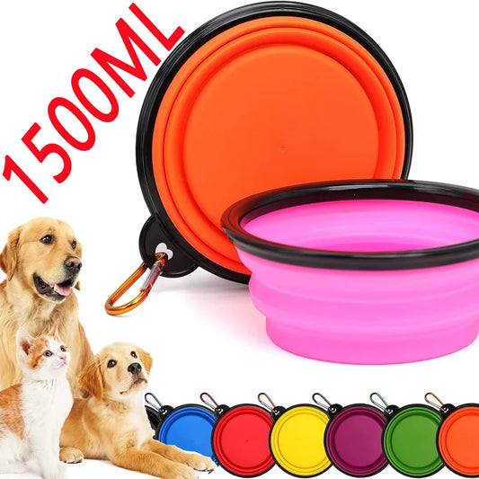 Pet Bowl Folding Silicone Bowl Large Outdoor Pet Travel Bowl Collapsible Dog Food Bowl Water Portable Puppy Food Container Feeder