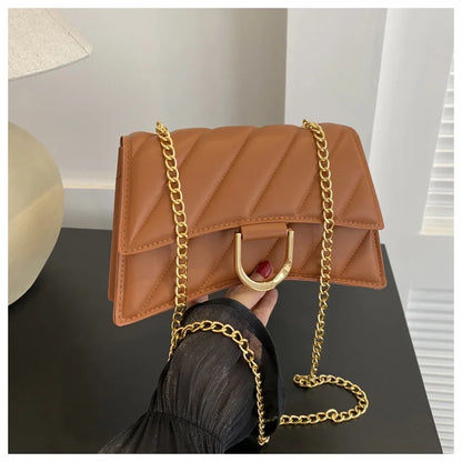 Handbag Satchels Fashion Girl Small Bag Retro Pure Color Ladies Shoulder Bag Classic Chain Girl Crossbody Bag