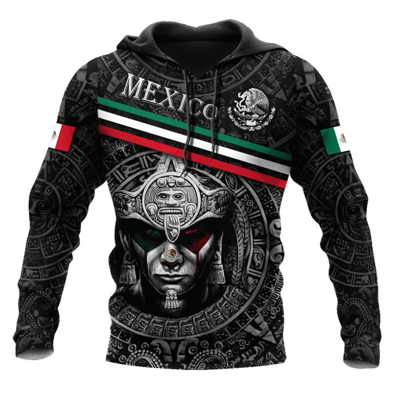 Mexico Aztec Printing Hoodies For Men and Kids Nantlis 003