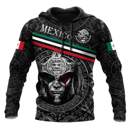 Mexico Aztec Printing Hoodies For Men and Kids Nantlis 003