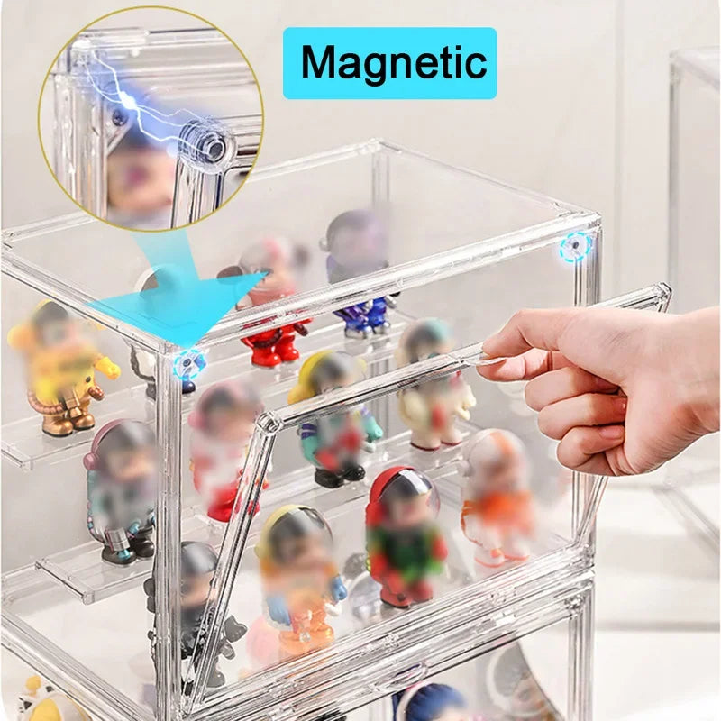 Organizers Transparent Storage Box Blind Box Showcase Helmet Book Showcase Display Dustproof For jewelry Fingures Organizes Acrylic Box