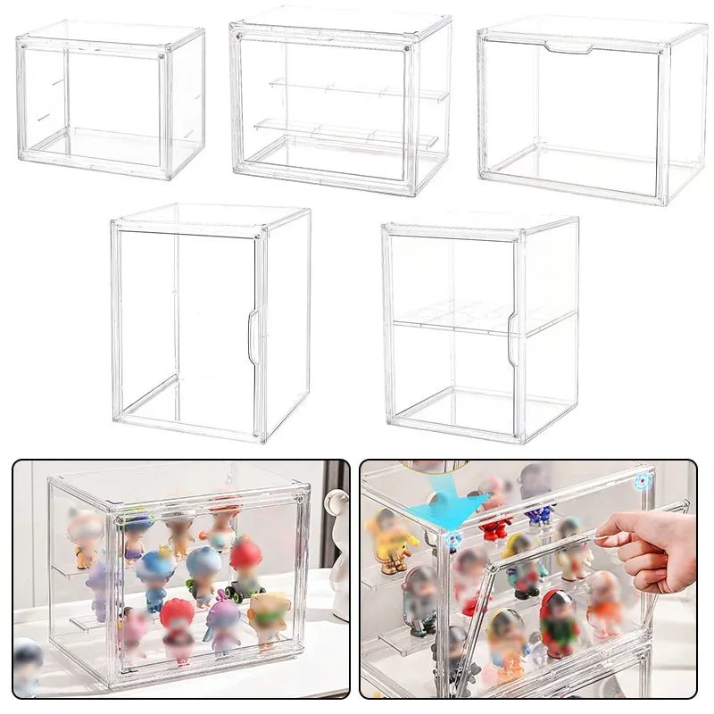 Organizers Transparent Storage Box Blind Box Showcase Helmet Book Showcase Display Dustproof For jewelry Fingures Organizes Acrylic Box