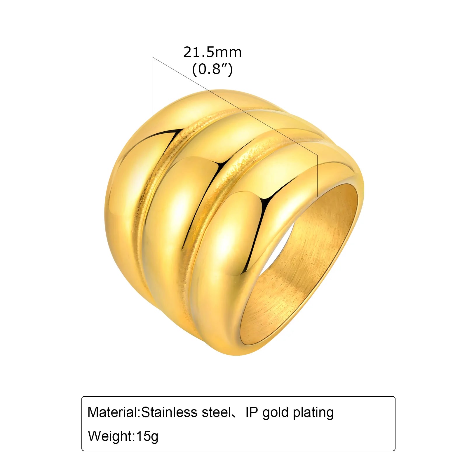 Women Chunky Rings Minimalist Gold Plated 11 cover image