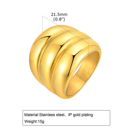 Women Chunky Rings Minimalist Gold Plated 11 cover image