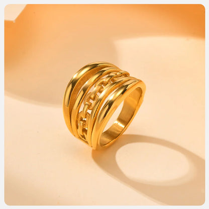 Women Chunky Rings Minimalist Gold Plated 01  theme image