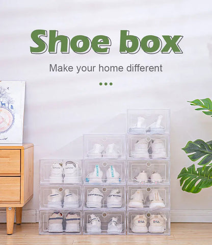 Organizers 6pcs/set Transparent Plastic Shoes Case Thickened Drawer Case Plastic Shoe Boxes Stackable Box Shoe Organizer Shoebox