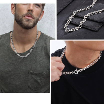 Neck Chain Trendy Chunky 9mm Rolo Chain Necklaces for Women In Style Choker Collars Stainless Steel Toggle Clasp Necklace