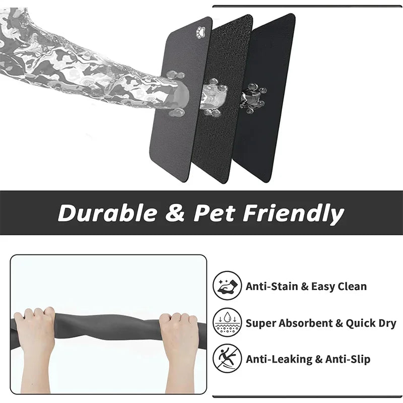 Pet Mat Absorbent Dog feeding Mat for Food and Water Easy to Clean Pet Placemats Quick Dry Dog Mat for Messy Drinkers