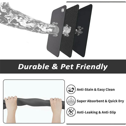 Pet Mat Absorbent Dog feeding Mat for Food and Water Easy to Clean Pet Placemats Quick Dry Dog Mat for Messy Drinkers