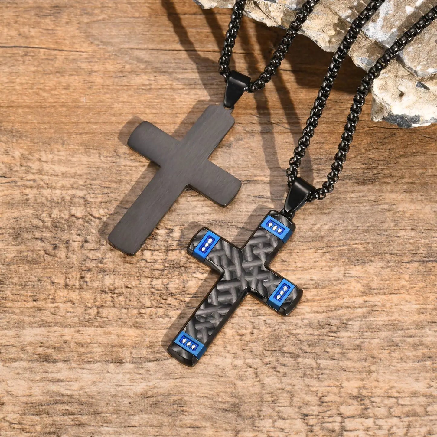 Pendant for Men High End Cross Pendant Necklaces for Men Two Tones Thick Cross Necklace