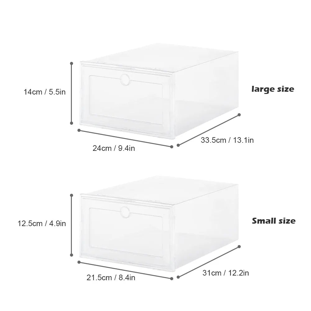 Organizers 6pcs/set Transparent Plastic Shoes Case Thickened Drawer Case Plastic Shoe Boxes Stackable Box Shoe Organizer Shoebox