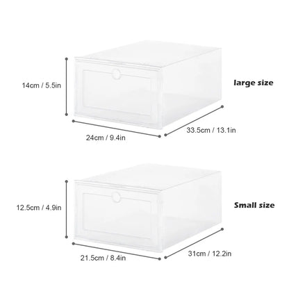 Organizers 6pcs/set Transparent Plastic Shoes Case Thickened Drawer Case Plastic Shoe Boxes Stackable Box Shoe Organizer Shoebox