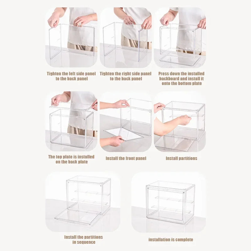 Organizers Transparent Storage Box Blind Box Showcase Helmet Book Showcase Display Dustproof For jewelry Fingures Organizes Acrylic Box