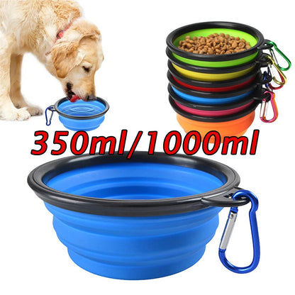 Pet Bowl Folding Bowl for Dogs Universal Silicone Eating Utensils Outdoor Portable Dog Basin for Dogs To Go Out To Hold Food