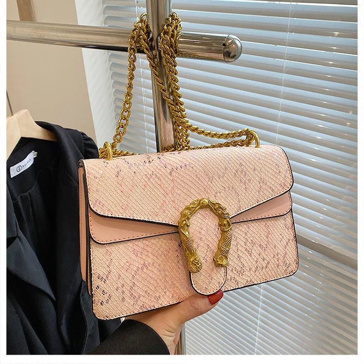 Handbag Vintage Pattern Shoulder Girls Bag Under-arm Women's Bag Fashion Chain Crossbody Ladies Bag