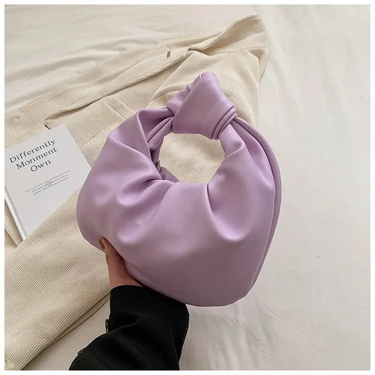 Handbag Girl Fashion Pure Color Girls Clouds Bag Dumpling Bag