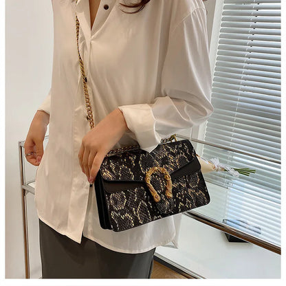 Handbag Vintage Pattern Shoulder Girls Bag Under-arm Women's Bag Fashion Chain Crossbody Ladies Bag