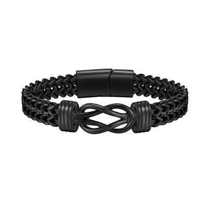 10mm Chain Bracelets for Men Boys, Infinity Knot Bracelet, Stainless Steel Layered Braided Franco Chain Bracelet