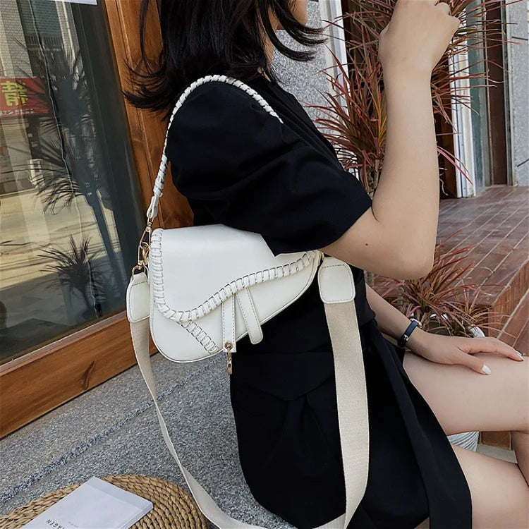 Handbag Fashion Ladies Saddle shape Bag Girls Shoulder Crossbody Ladies Handbag Braided Tote