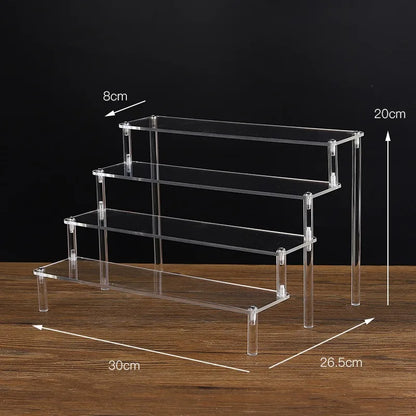 Organizers 1-5 Tier Acrylic Display Stand Clear Display Riser Rack for Cupcake Perfume Doll Décor Organizer for Figures