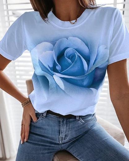 T-Shirt for Women Graphic T Shirt Fashion Trend Women's Short Sleeve Shirts Casual O-neck Loose Tees