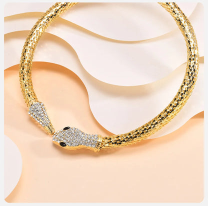 Snake Torques for Women Girls Open Metal Cuff Choker Necklace Hyperbole Statement Necklace Jewelry