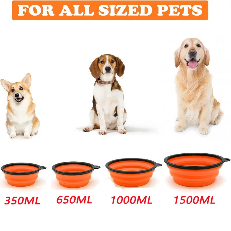 Pet Bowl Folding Silicone Bowl Large Outdoor Pet Travel Bowl Collapsible Dog Food Bowl Water Portable Puppy Food Container Feeder