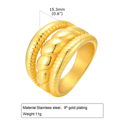 Women Chunky Rings Minimalist Gold Plated 06 variant image