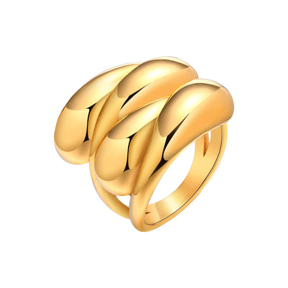 Women Chunky Rings Minimalist Gold Plated 10 variant image