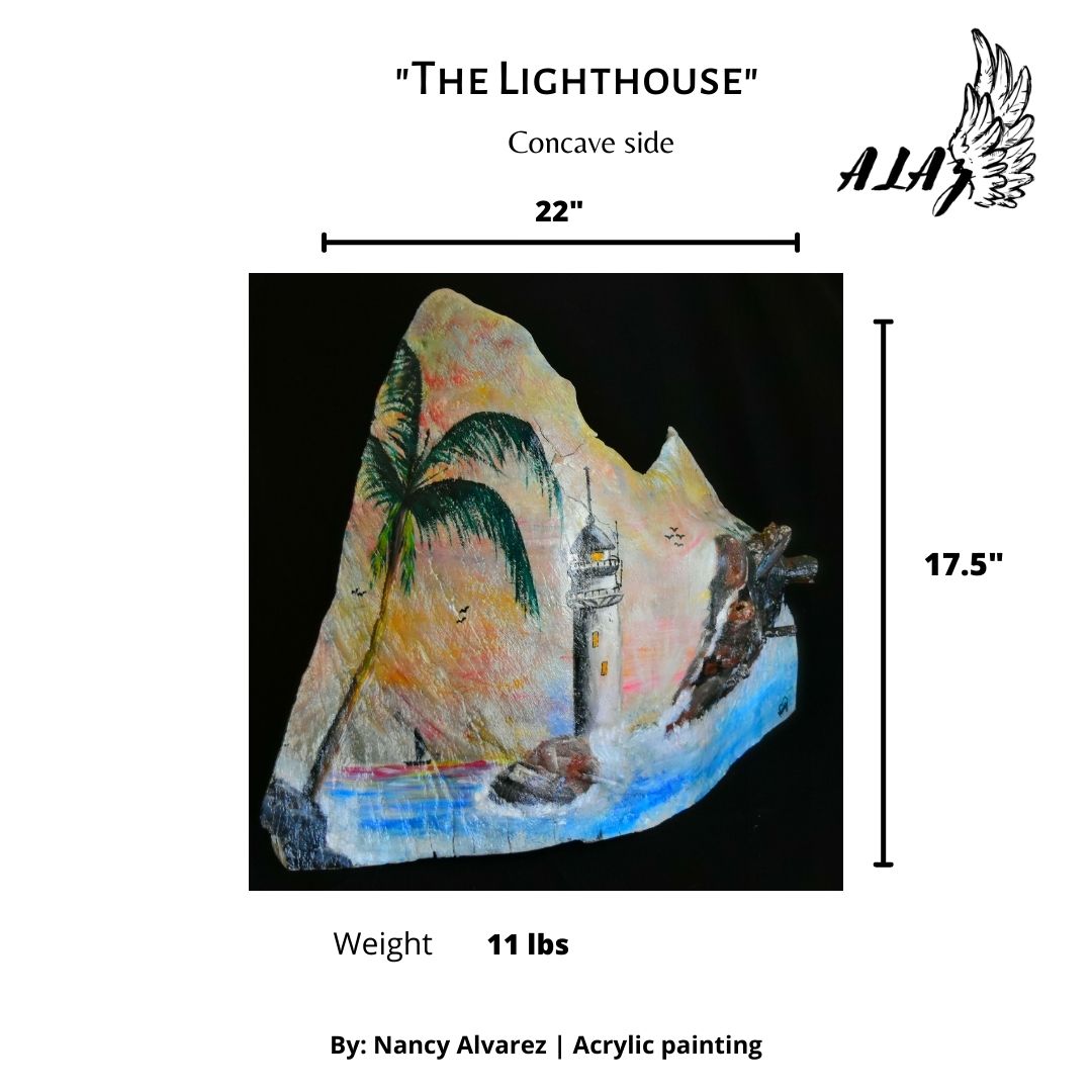 Alaz Gallery El Faro the lighthouse by nancy alvarez acrylic painting measurements