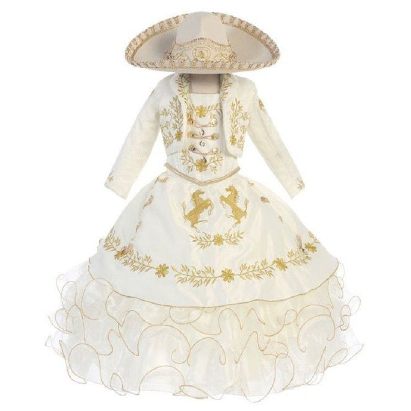 Traje Charro de Ni a TM 76221 Beige Charro Suit for Girls